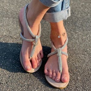Clear rhinestone Strappy sandal